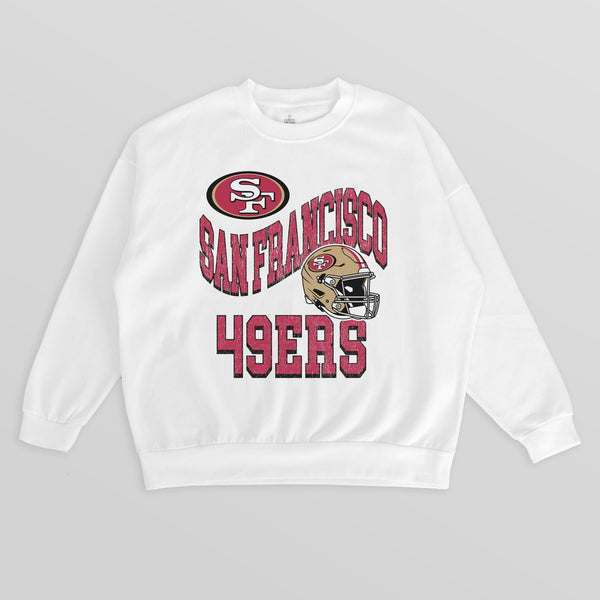 gameday couture SAN FRANCISCO 49ERS HARD EARNED PREMIUM FLEECE CREWNECK PULLOVER