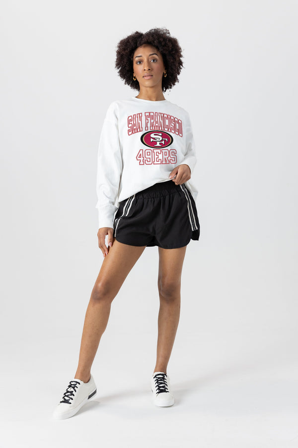 gameday couture SAN FRANCISCO 49ERS Mind Games Oversized Long-Sleeve Tee