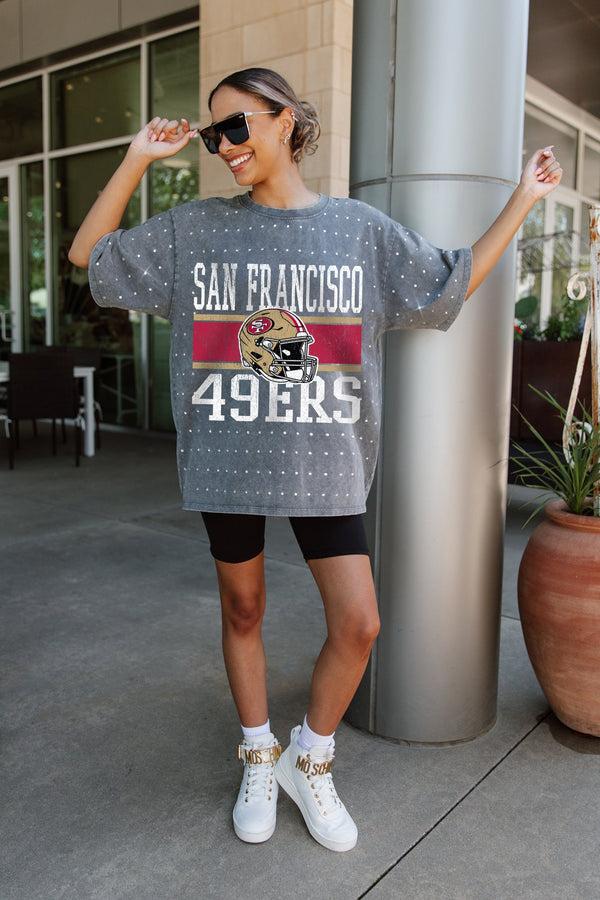 Gameday Couture SAN FRANCISCO 49ERS On The Ball Mini Rhinestone Tee