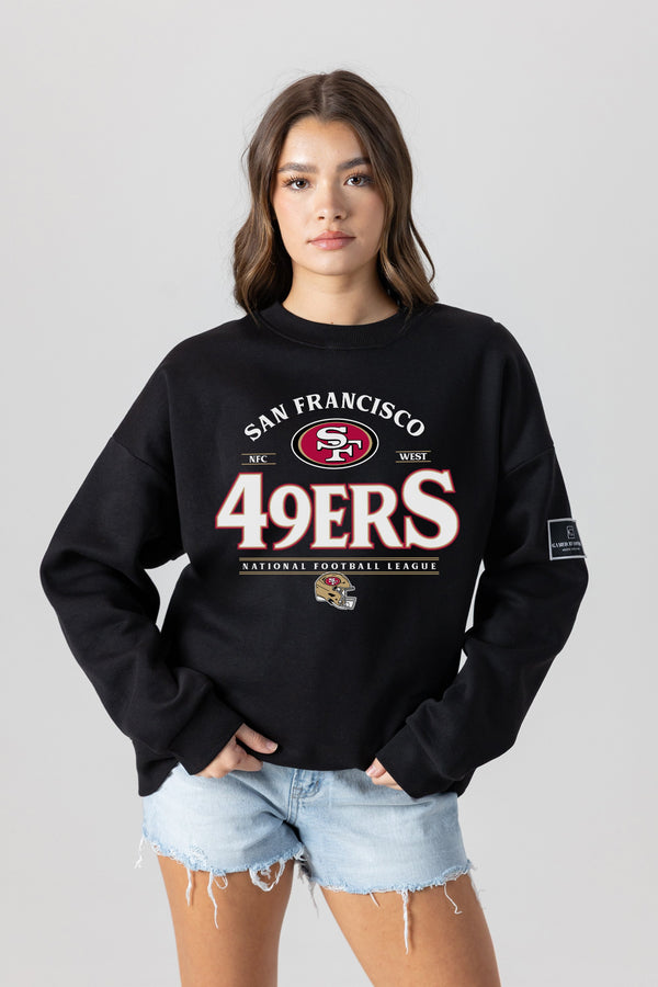 Gameday Couture SAN FRANCISCO 49ERS Players Only Fleece Drop-Shoulder Crew