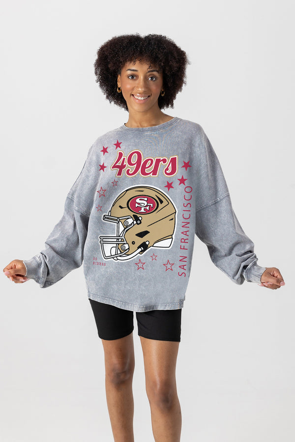 gameday couture SAN FRANCISCO 49ERS Starbound Oversized Long-Sleeve Tee