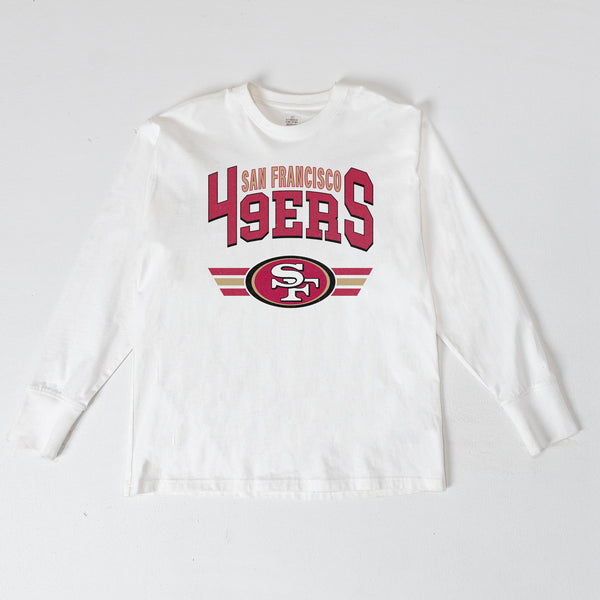 gameday couture SAN FRANCISCO 49ERS SWIFT STRIKE ESSENTIAL RELAXED FIT LONG SLEEVE TEE