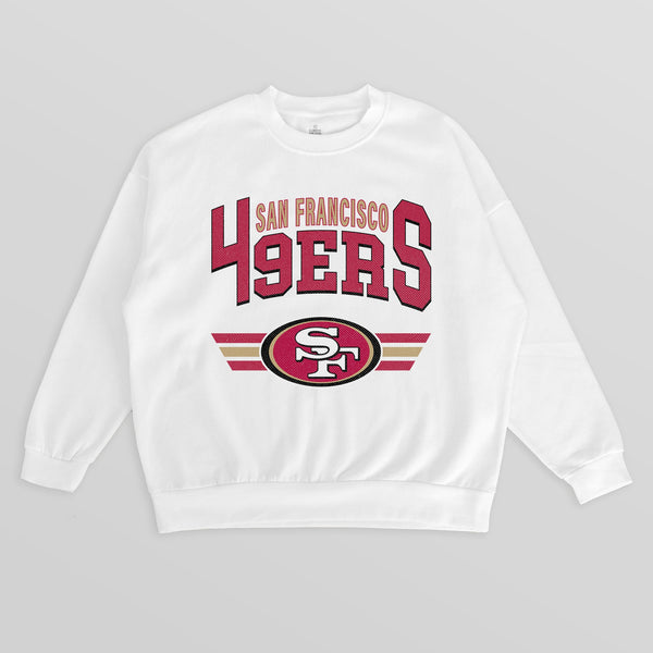 gameday couture SAN FRANCISCO 49ERS SWIFT STRIKE PREMIUM FLEECE CREWNECK PULLOVER