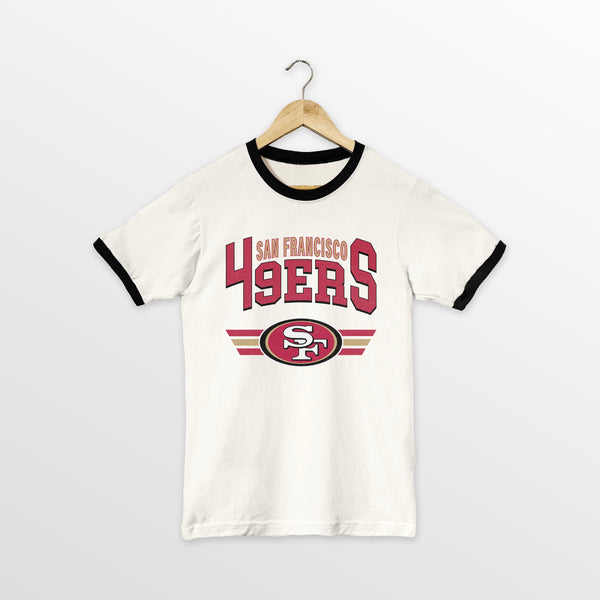 gameday couture SAN FRANCISCO 49ERS SWIFT STRIKE VINTAGE RINGER TEE