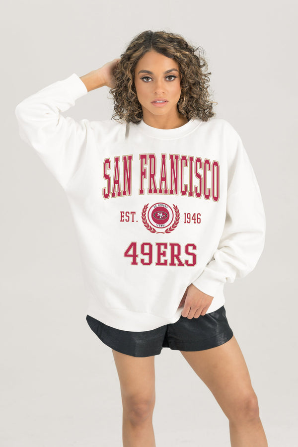 Gameday Couture SAN FRANCISCO 49ERS Timeless Triumph Fleece Crewneck Pullover