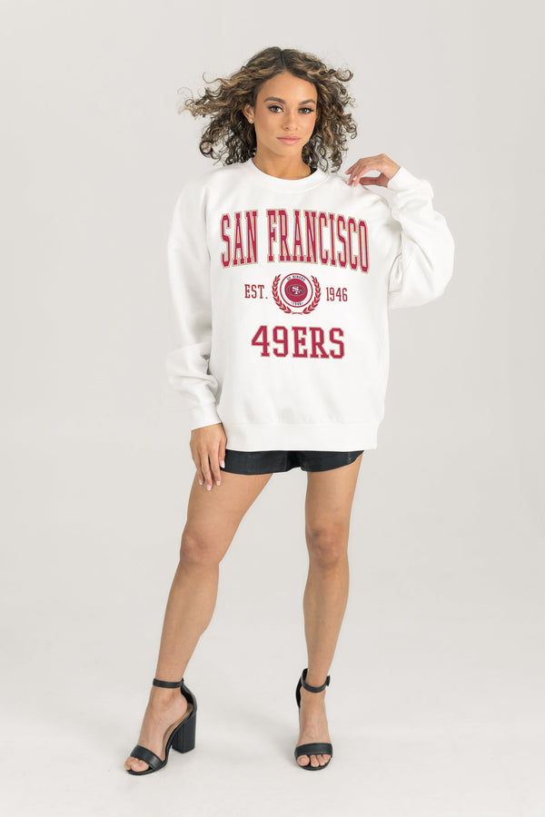 Gameday Couture SAN FRANCISCO 49ERS Timeless Triumph Fleece Crewneck Pullover