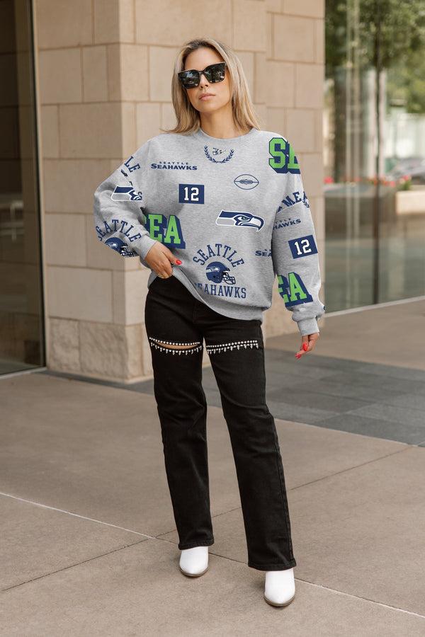 Gameday Couture SEATTLE SEAHAWKS ALWAYS ON REPEAT PREMIUM FLEECE CREW SWEATSHIRT