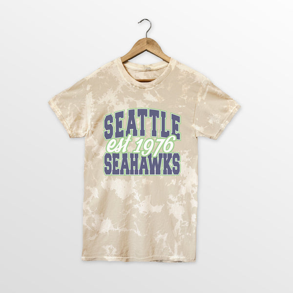 gameday couture SEATTLE SEAHAWKS DEEP ROOTS BLEACH WASH TEE
