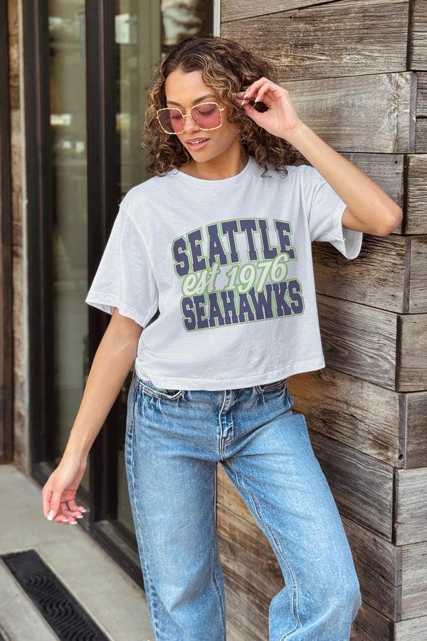 Gameday Couture SEATTLE SEAHAWKS DEEP ROOTS BOXY FIT CROPPED TEE