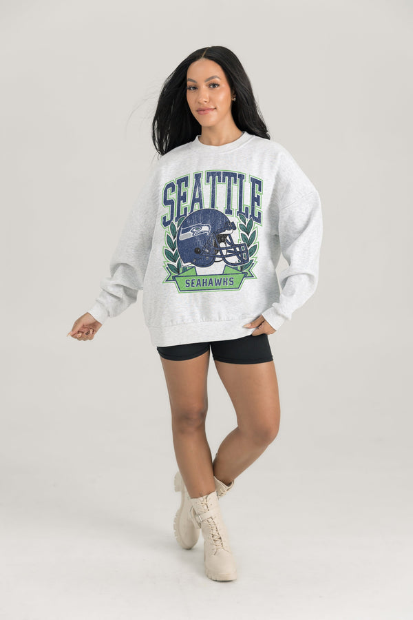 gameday couture SEATTLE SEAHAWKS Heritage Fleece Crewneck Pullover
