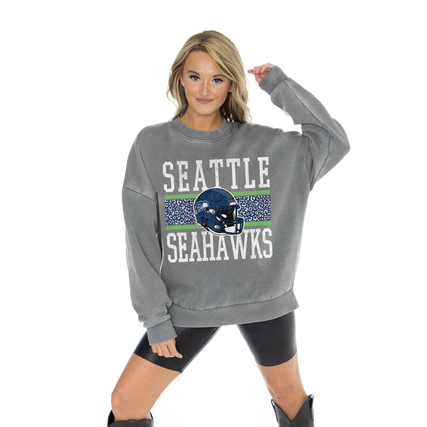Gameday Couture SEATTLE SEAHAWKS In The Wild Oversized Crewneck Fleece