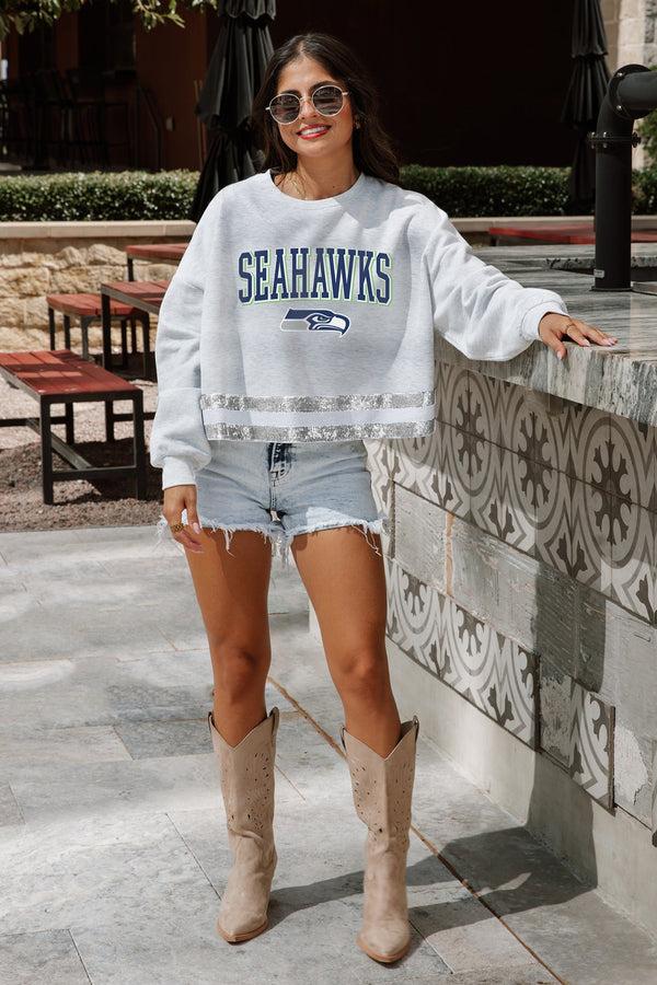 Gameday Couture SEATTLE SEAHAWKS Pass The Shine Long-Sleeve Metallic-Stripe Top
