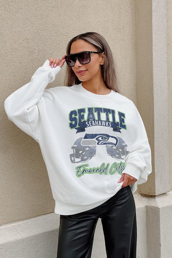 Gameday Couture SEATTLE SEAHAWKS Passing Time Fleece Crewneck Pullover