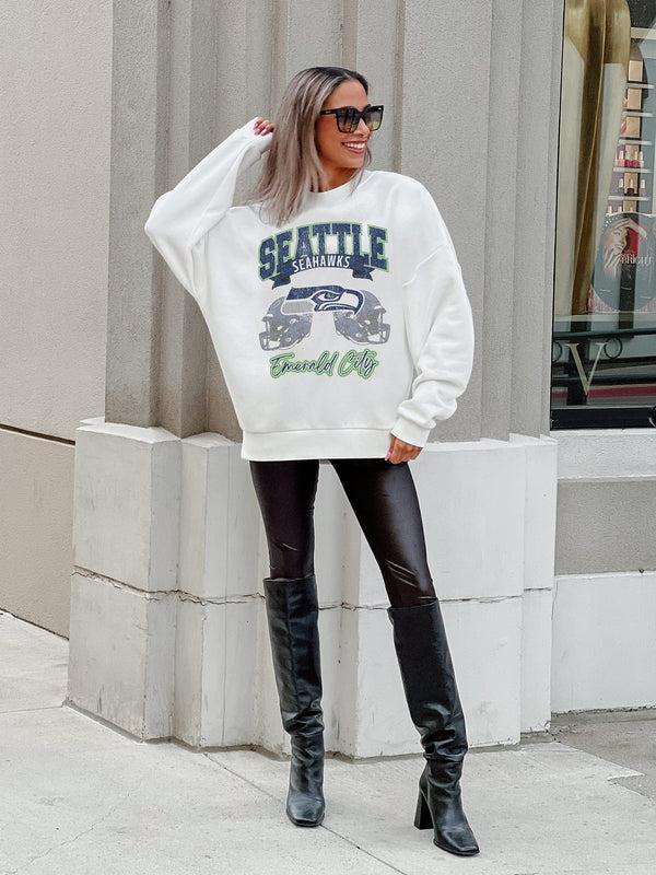 Gameday Couture SEATTLE SEAHAWKS Passing Time Fleece Crewneck Pullover