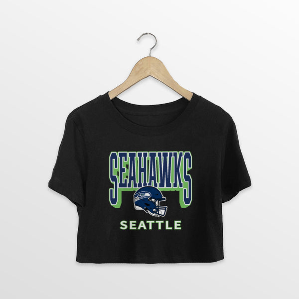 gameday couture SEATTLE SEAHAWKS PURE VICTORY CLASSIC CROP TEE