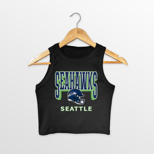 gameday couture SEATTLE SEAHAWKS PURE VICTORY ESSENTIAL RIBBED CROP TANK