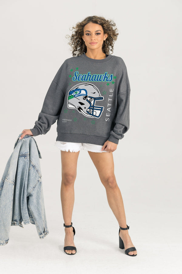 Gameday Couture SEATTLE SEAHAWKS Ready To Rumble Fleece Crewneck Pullover