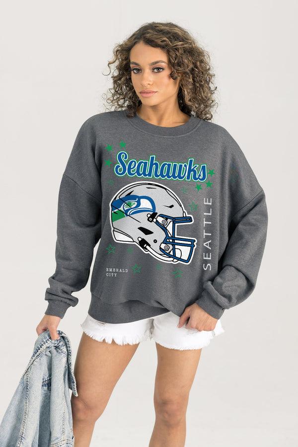 gameday couture SEATTLE SEAHAWKS Ready To Rumble Fleece Crewneck Pullover