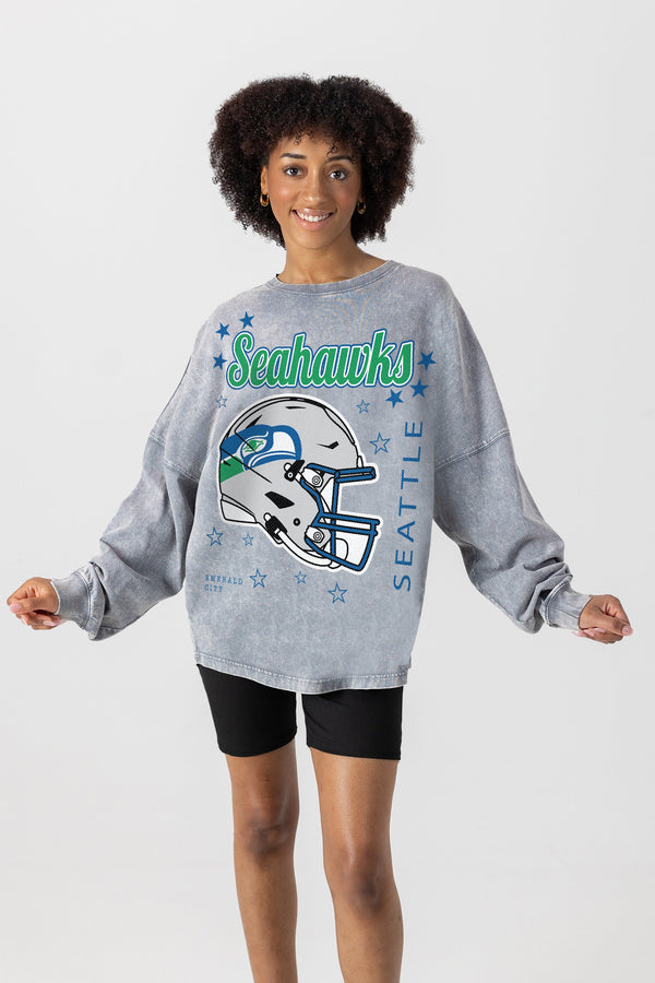 gameday couture SEATTLE SEAHAWKS Starbound Oversized Long-Sleeve Tee