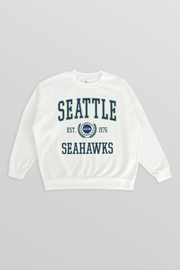 Gameday Couture SEATTLE SEAHAWKS Timeless Triumph Fleece Crewneck Pullover
