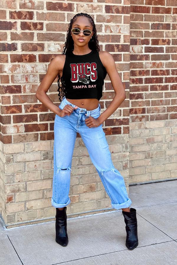 Gameday Couture TAMPA BAY BUCCANEERS PURE VICTORY ESSENTIAL RIBBED CROP TANK