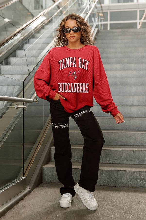 Gameday Couture TAMPA BAY BUCCANEERS RELENTLESS VINTAGE WASH CORDED PULLOVER