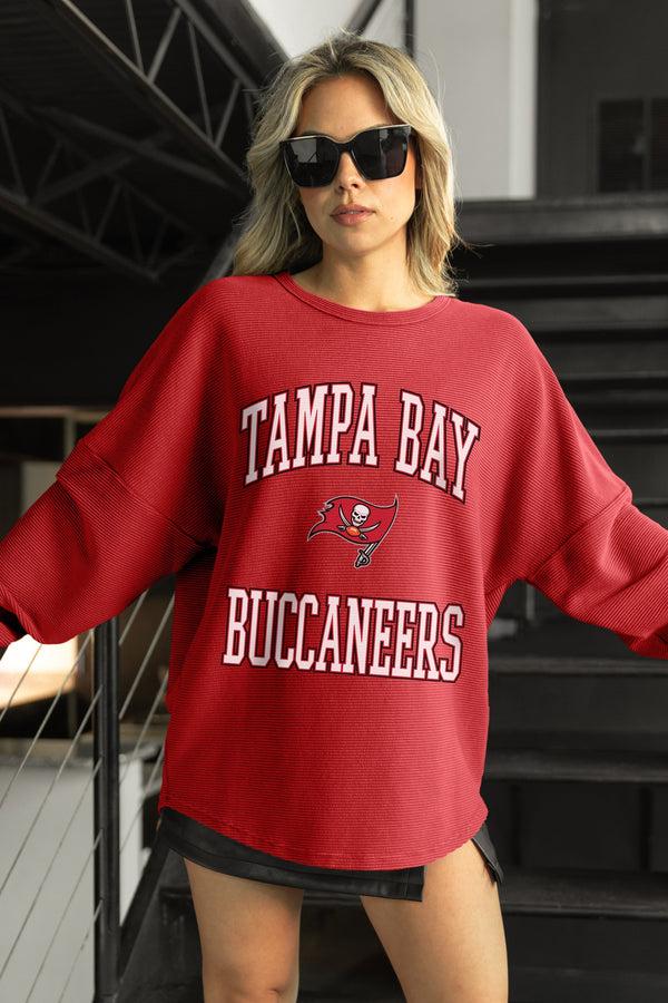 Gameday Couture TAMPA BAY BUCCANEERS RELENTLESS VINTAGE WASH CORDED PULLOVER