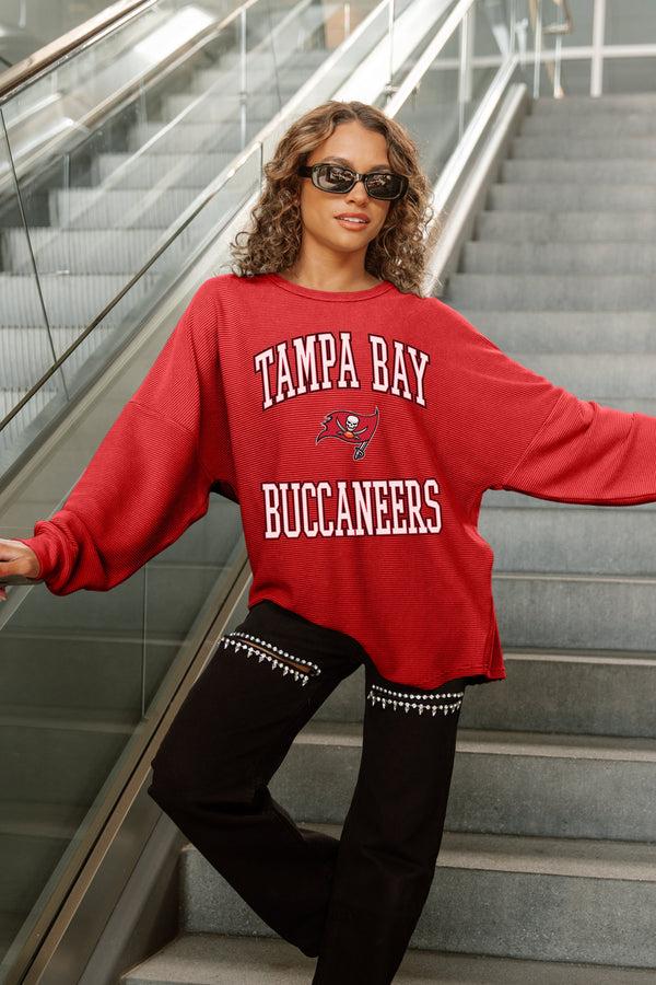gameday couture TAMPA BAY BUCCANEERS RELENTLESS VINTAGE WASH CORDED PULLOVER