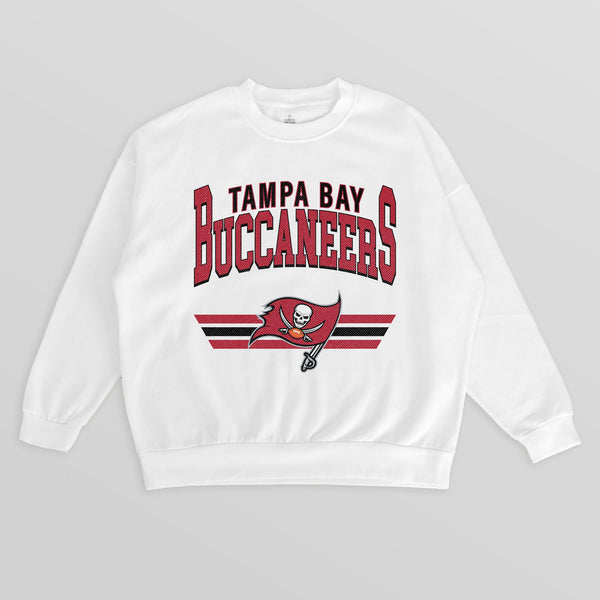 gameday couture TAMPA BAY BUCCANEERS SWIFT STRIKE PREMIUM FLEECE CREWNECK PULLOVER