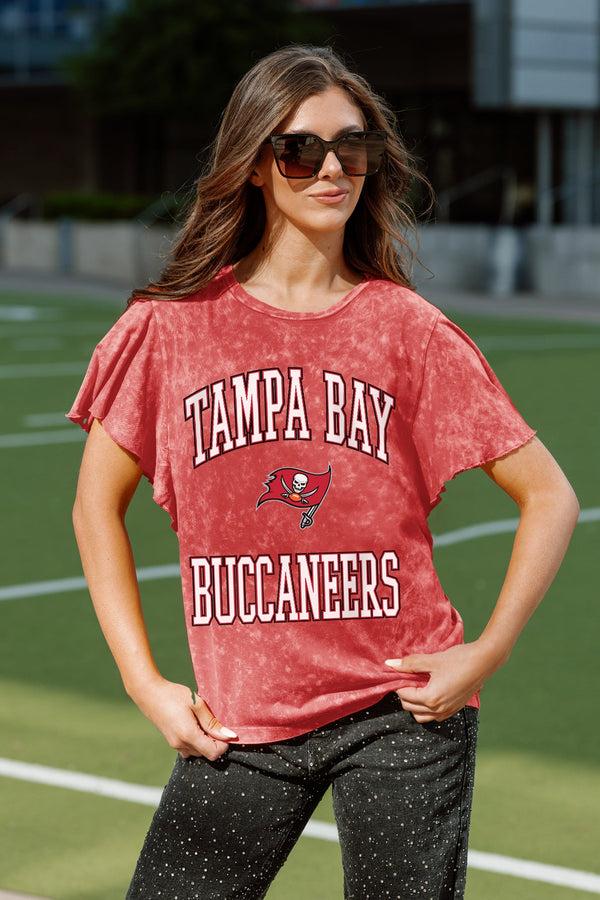gameday couture TAMPA BAY BUCCANEERS VICTORY MODE FLUTTER SLEEVE TEE IN RED