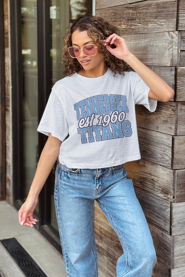 Gameday Couture TENNESSEE TITANS DEEP ROOTS BOXY FIT CROPPED TEE