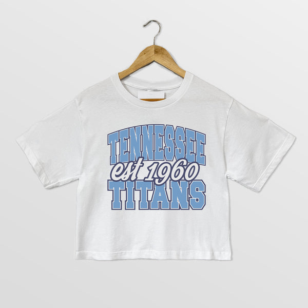 gameday couture TENNESSEE TITANS DEEP ROOTS BOXY FIT CROPPED TEE