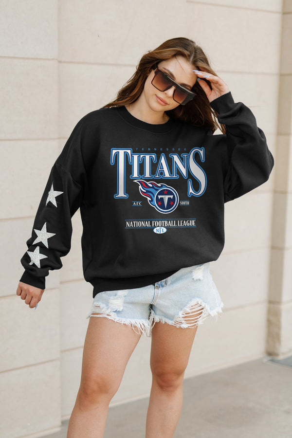 Gameday Couture TENNESSEE TITANS Gameday Glimmer Embellished Star-Sleeve Pullover