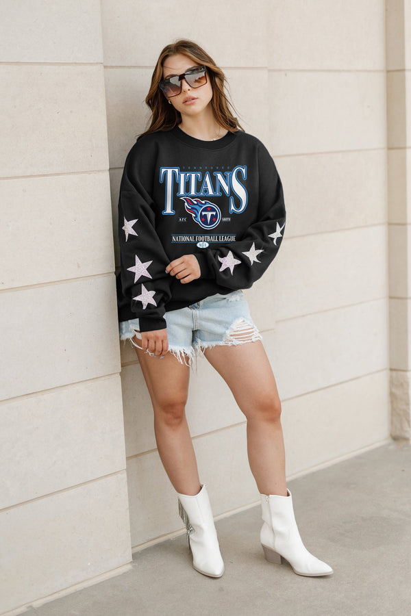 gameday couture TENNESSEE TITANS Gameday Glimmer Embellished Star-Sleeve Pullover