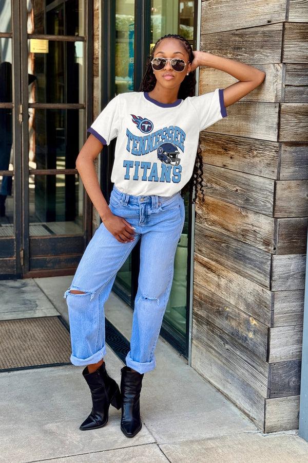 Gameday Couture TENNESSEE TITANS HARD EARNED VINTAGE RINGER TEE