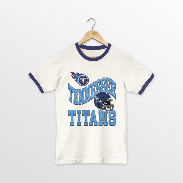 gameday couture TENNESSEE TITANS HARD EARNED VINTAGE RINGER TEE