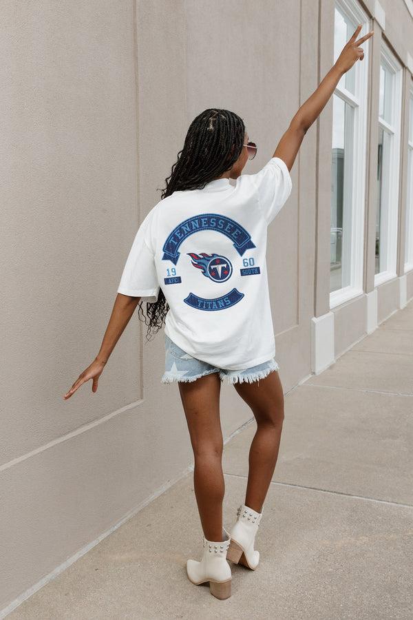 gameday couture TENNESSEE TITANS Out Of Bounds Oversized Crewneck Tee