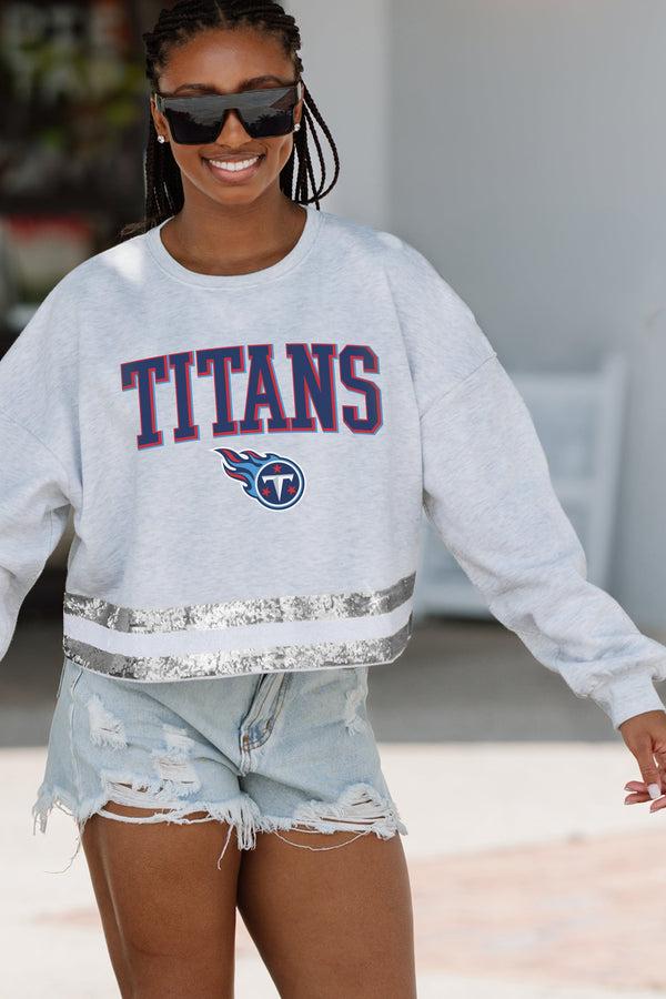 Gameday Couture TENNESSEE TITANS Pass The Shine Long-Sleeve Metallic-Stripe Top