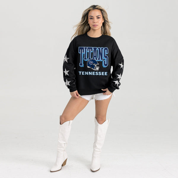 Gameday Couture TENNESSEE TITANS PURE VICTORY STAR EMBELLISHED CREW SWEATSHIRT