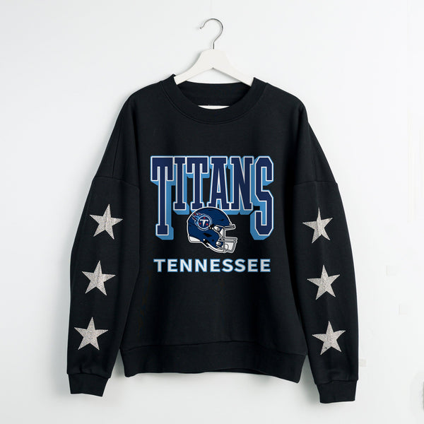 gameday couture TENNESSEE TITANS PURE VICTORY STAR EMBELLISHED CREW SWEATSHIRT