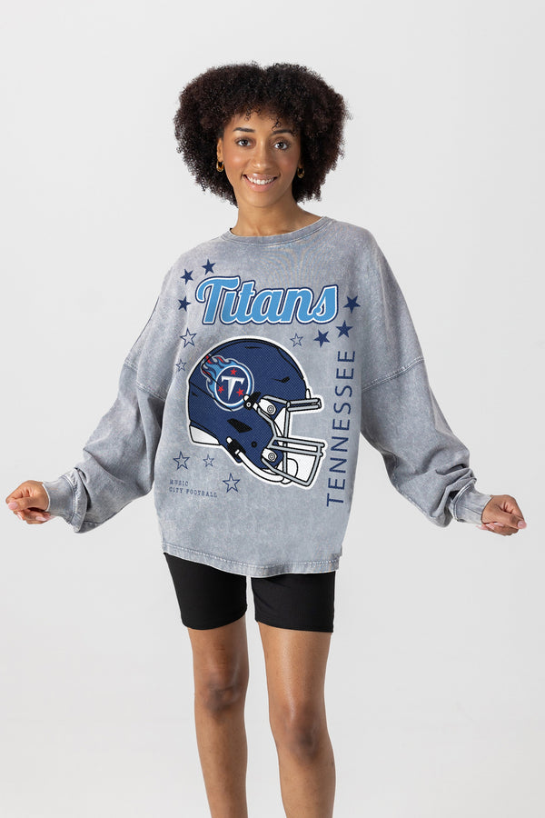 gameday couture TENNESSEE TITANS Starbound Oversized Long-Sleeve Tee