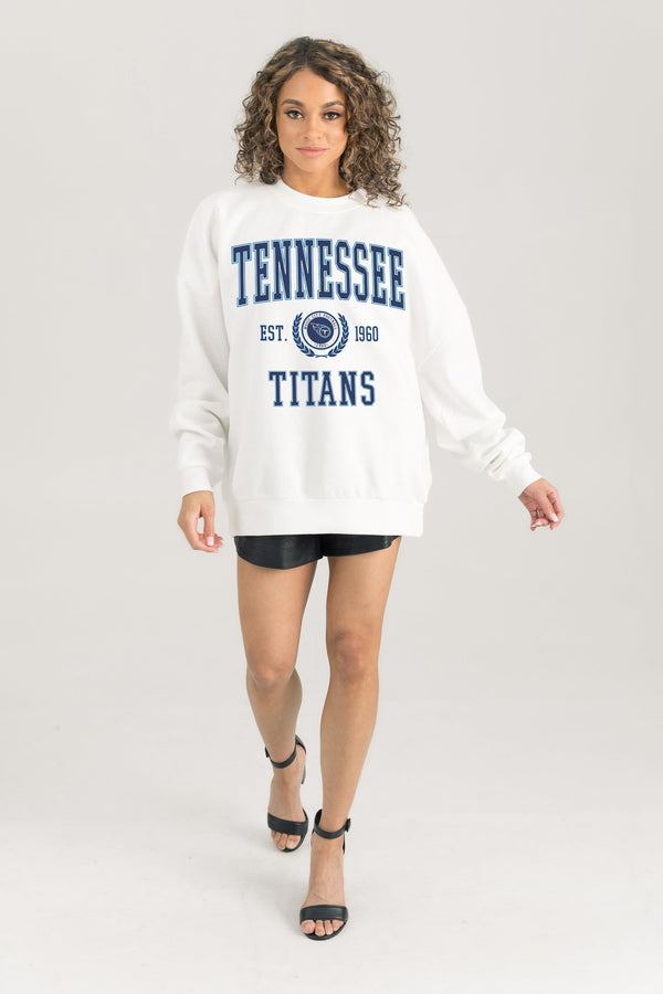 gameday couture TENNESSEE TITANS Timeless Triumph Fleece Crewneck Pullover