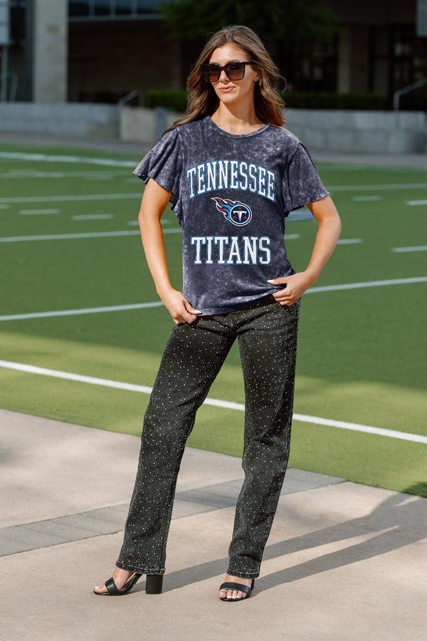 Gameday Couture TENNESSEE TITANS VICTORY MODE FLUTTER SLEEVE TEE IN NAVY