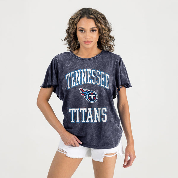 Gameday Couture TENNESSEE TITANS VICTORY MODE FLUTTER SLEEVE TEE IN NAVY