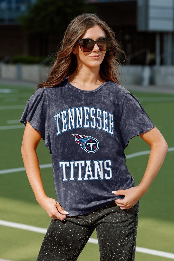 gameday couture TENNESSEE TITANS VICTORY MODE FLUTTER SLEEVE TEE IN NAVY