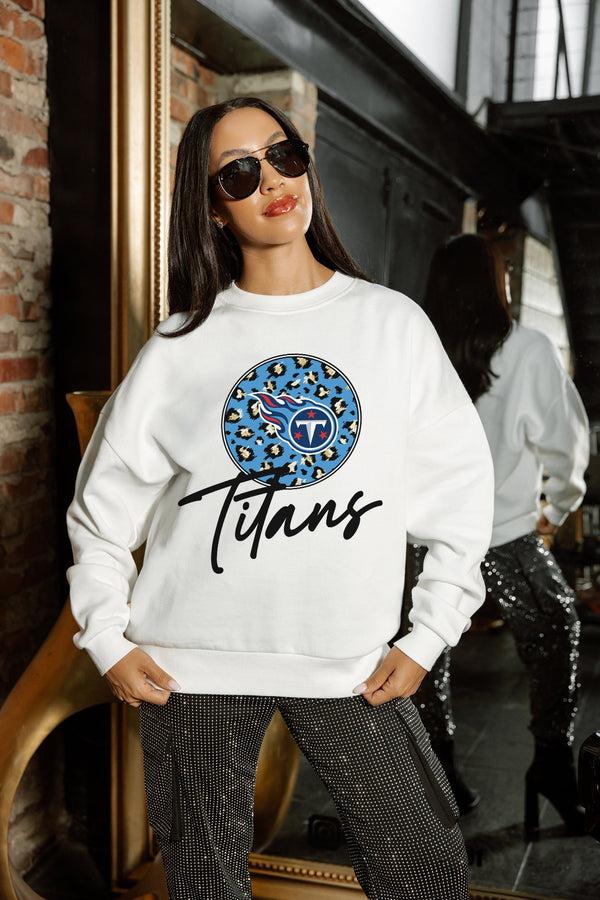 Gameday Couture TENNESSEE TITANS WILD BREAKTHROUGH PREMIUM FLEECE CREWNECK PULLOVER