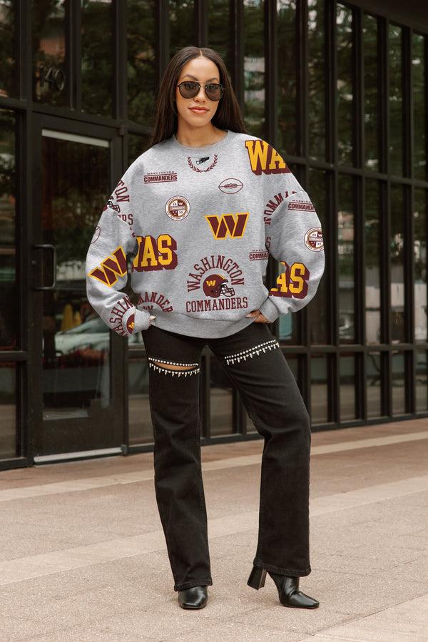 Gameday Couture WASHINGTON COMMANDERS ALWAYS ON REPEAT PREMIUM FLEECE CREW SWEATSHIRT