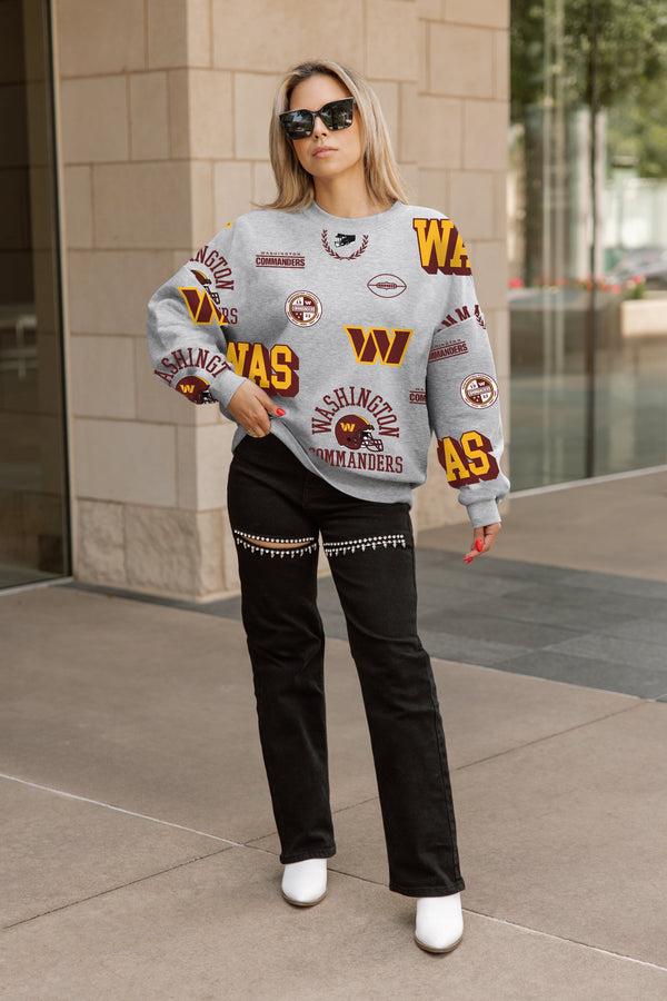 Gameday Couture WASHINGTON COMMANDERS ALWAYS ON REPEAT PREMIUM FLEECE CREW SWEATSHIRT