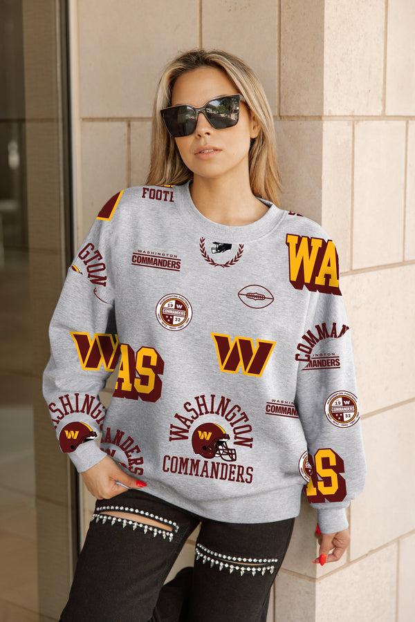 Gameday Couture WASHINGTON COMMANDERS ALWAYS ON REPEAT PREMIUM FLEECE CREW SWEATSHIRT