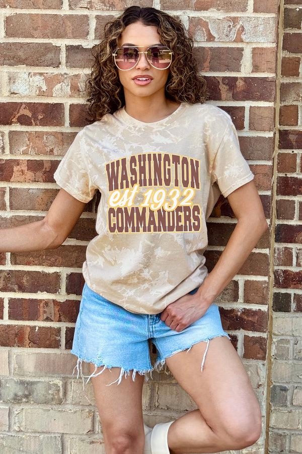Gameday Couture WASHINGTON COMMANDERS DEEP ROOTS BLEACH WASH TEE